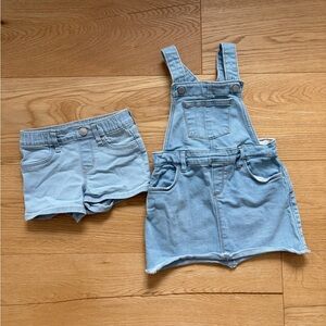 Old Navy jean shorts and romper overall dress 3T EUC
